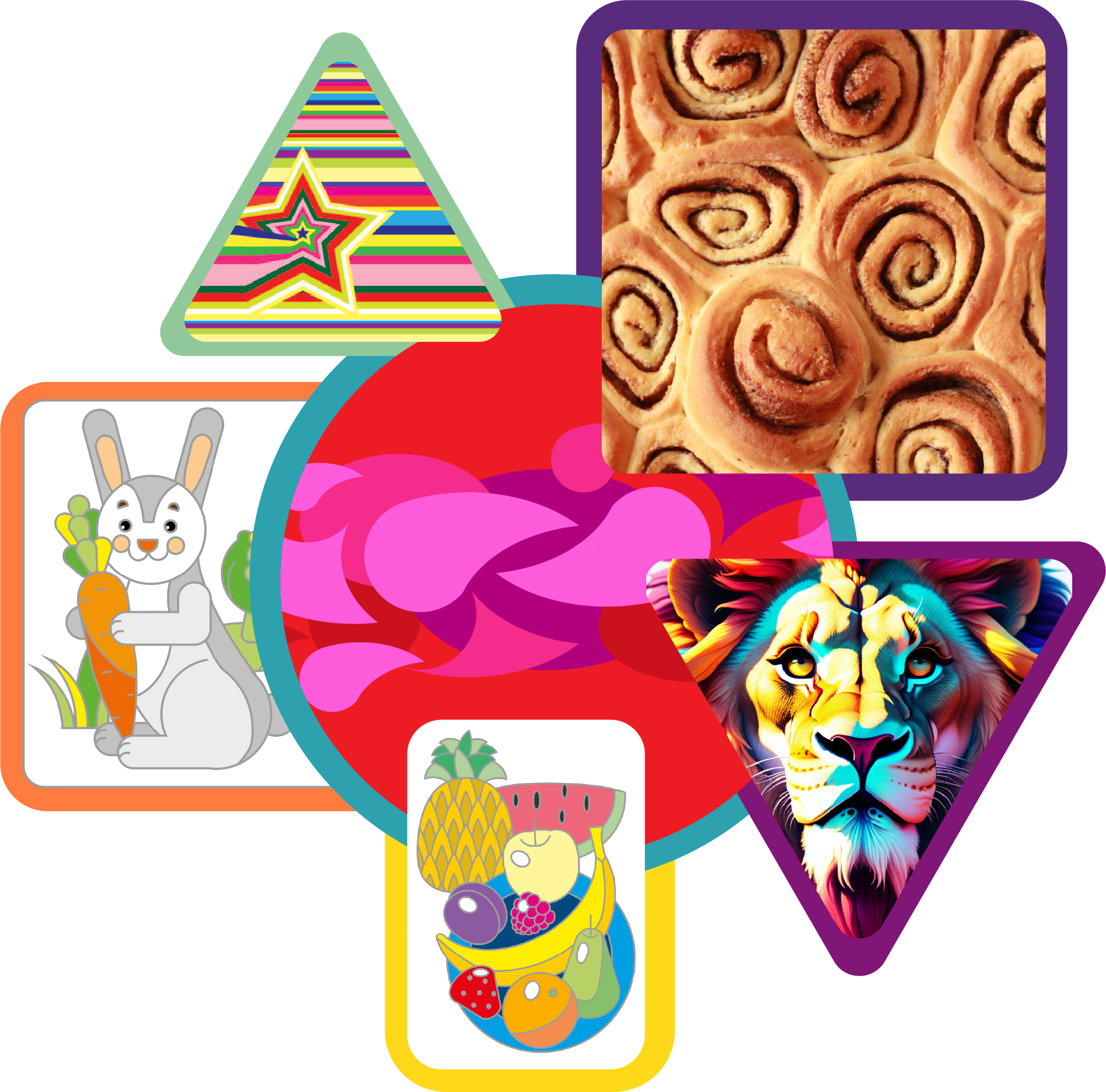 Коллаж из работ LAVA creative stock — иллюстрации, персонажи, фотографии